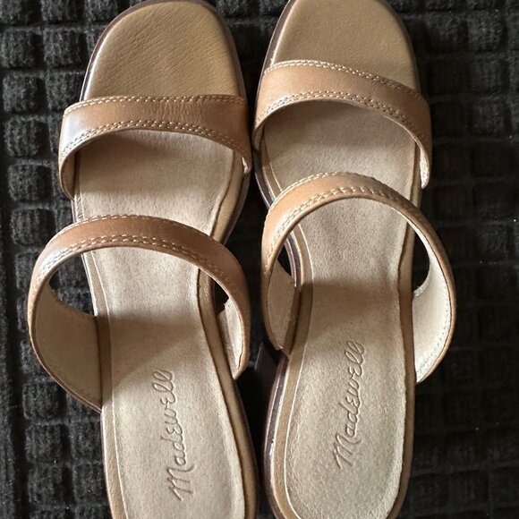 Madewell's Saige Double-Strap Sandal in Desert Camel Size 9 - Picture 6 of 6